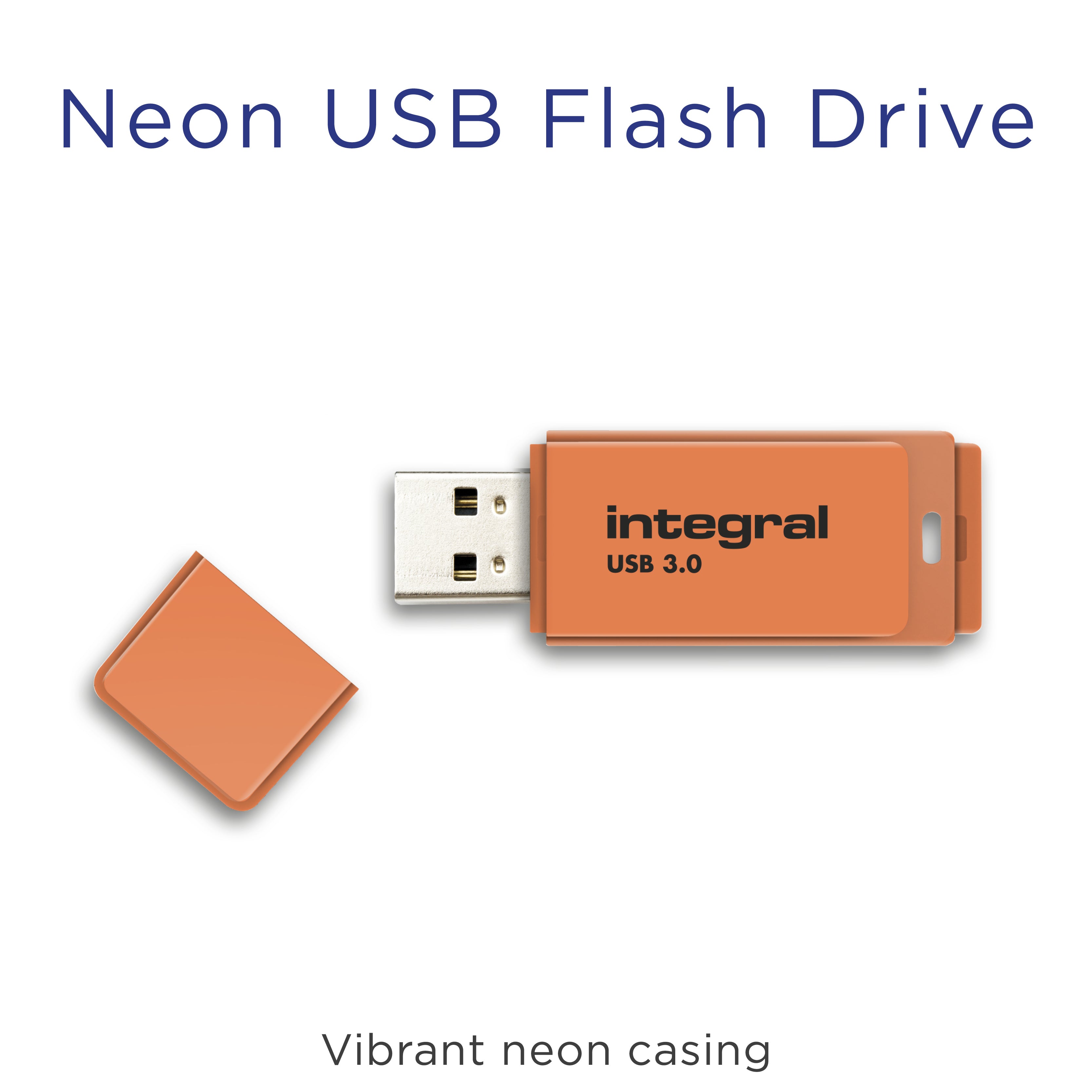 USB Flash Drive NEON USB 3.0 ORANGE 64GB
