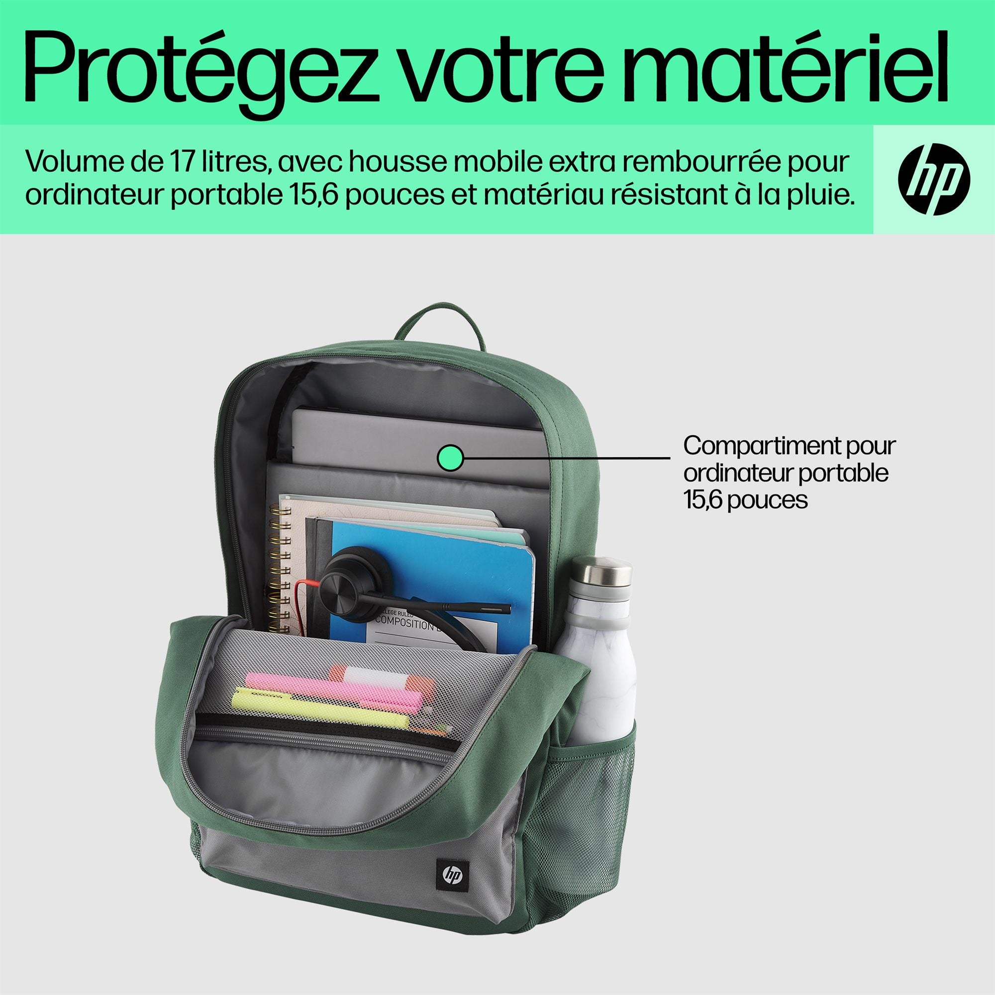 HP Campus Green Backpack