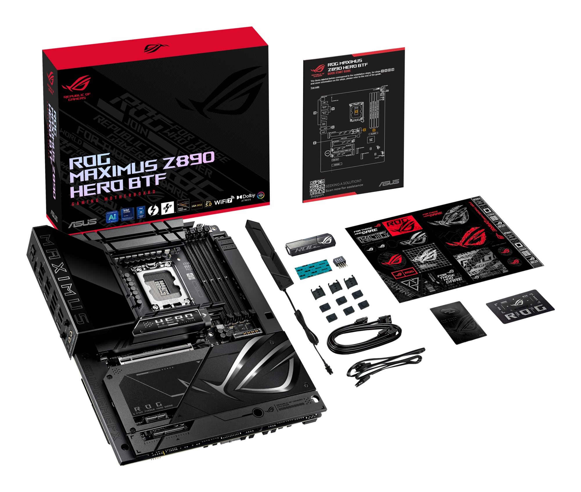 ASUS ROG MAXIMUS Z890 HERO BTF LGA 1851 DDR5 ATX motherboard 1xHDMI 2xThunderbolt 6xM.2 4xSATA