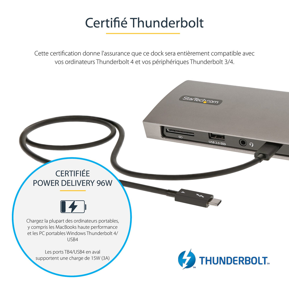 Thunderbolt 4 Dock 96W 2x4K 60Hz/1x8K