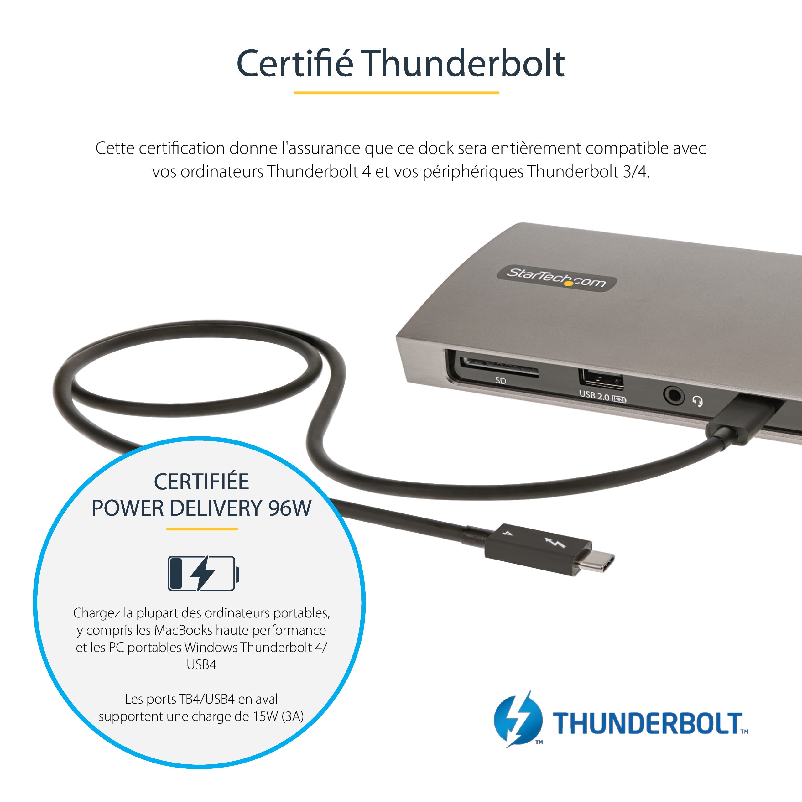 Thunderbolt 4 Dock 96W 2x4K 60Hz/1x8K