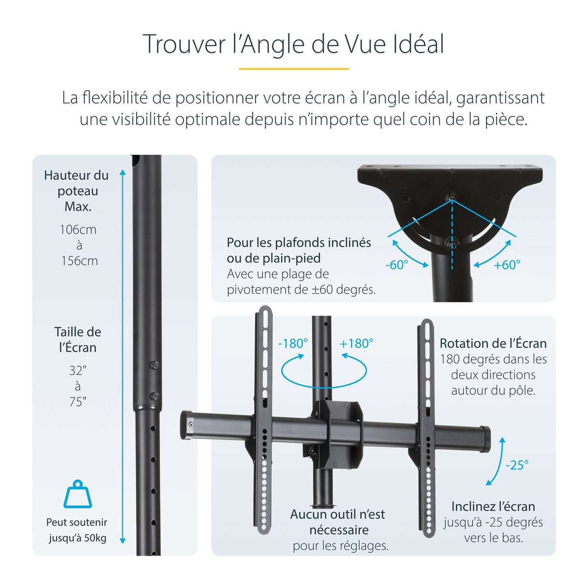 TV Mount Ceiling - For 32"-70" TV