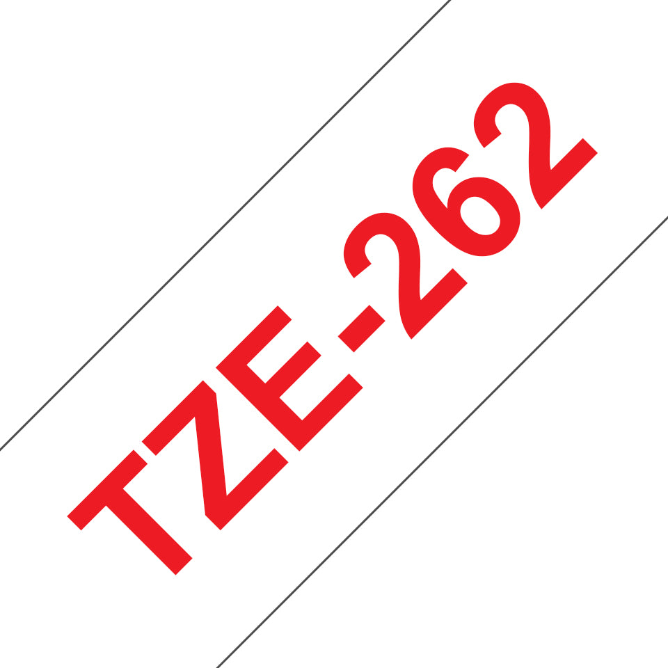 BROTHER P-TOUCH TZE-262 rouge sur blanc 36mm