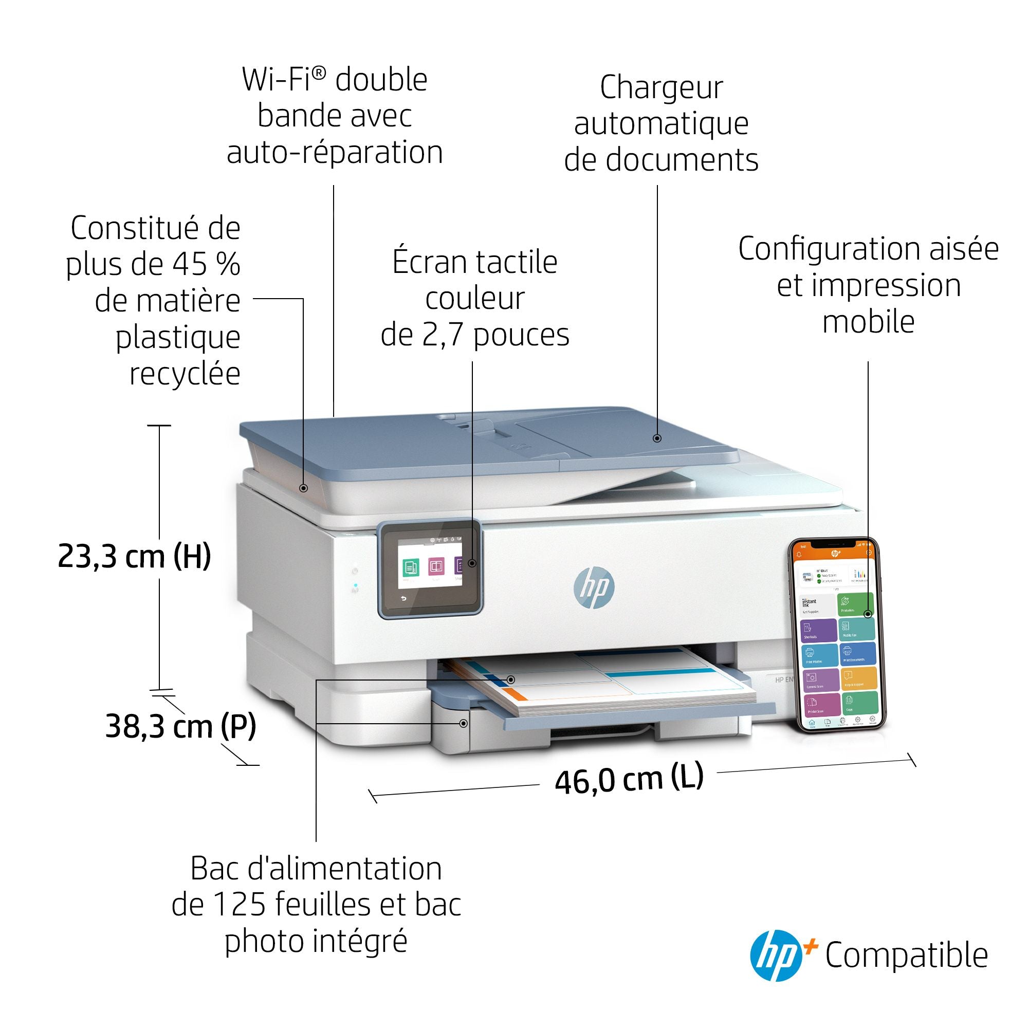 HP ENVY Inspire 7921e All-in-One MFP colour inkjet 216x297mm A4 13ppm Copy 15ppm Print 125sheets USB Wi-Fi Bluetooth surf blue