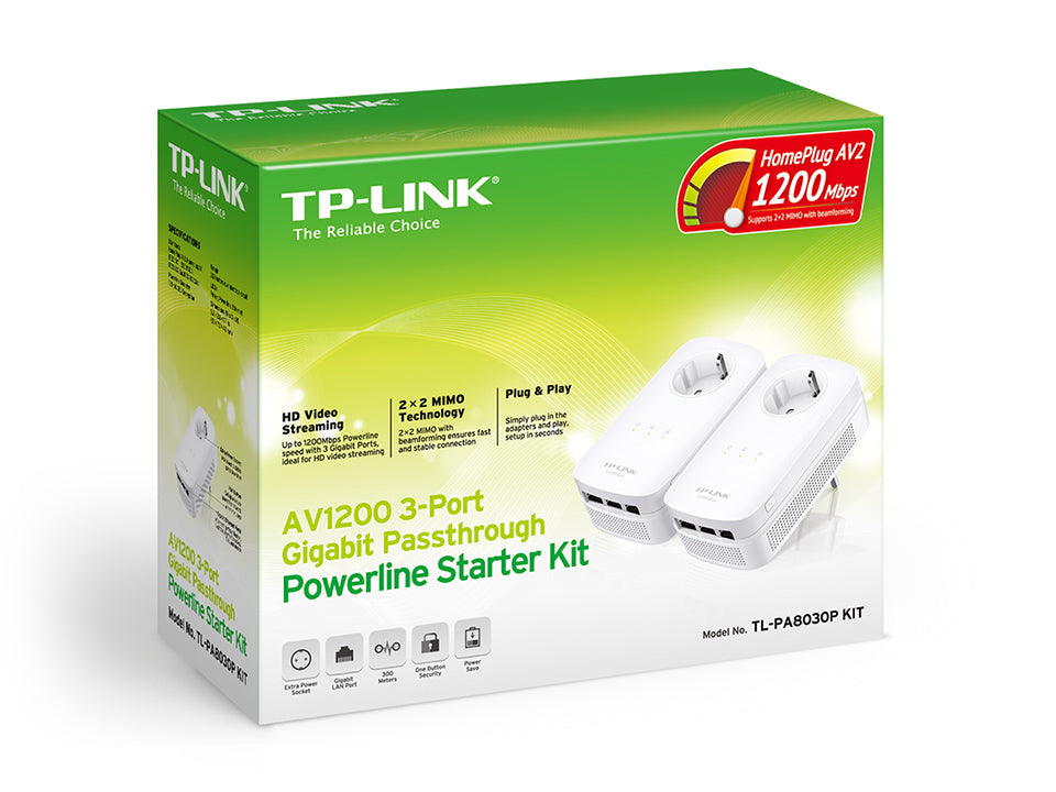 TP-Link TL-PA8030P KIT Adaptateur réseau CPL 1200 Mbit/s Ethernet/LAN Blanc 2 piece(s)