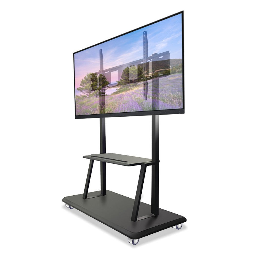 "Techly ICA-TR31 Support TV mobile 55-120"" jusqu'a 150kg réglable 2 étageres"