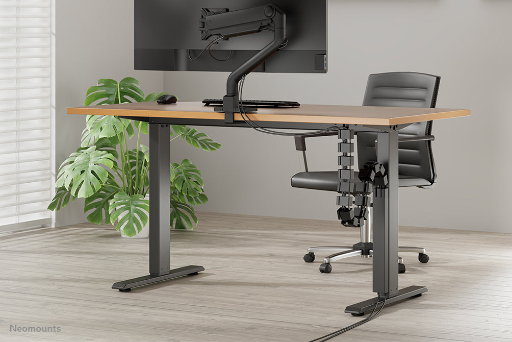 NEOMOUNTS Cable Spine Organizer for sit/stand desk frames screw mounted magnetic channel black