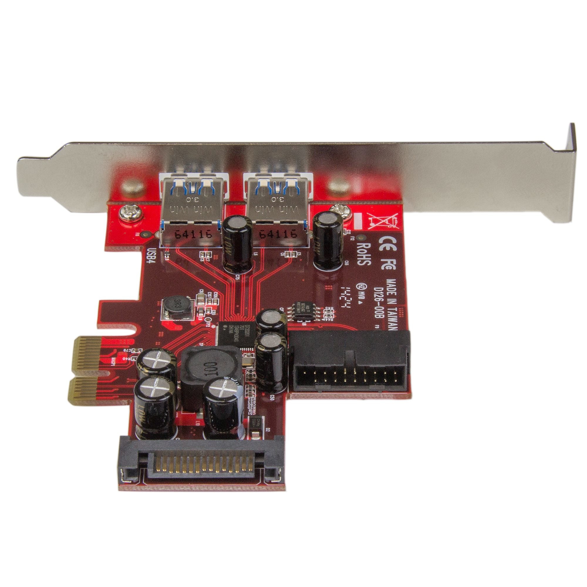 4 Port PCIe USB 3.0 Card - 2 Ext+2 Int