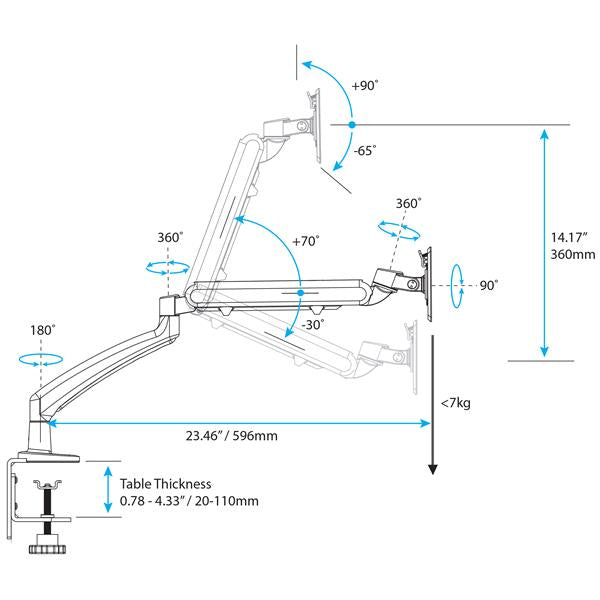 Single Monitor Arm - Slim Profile