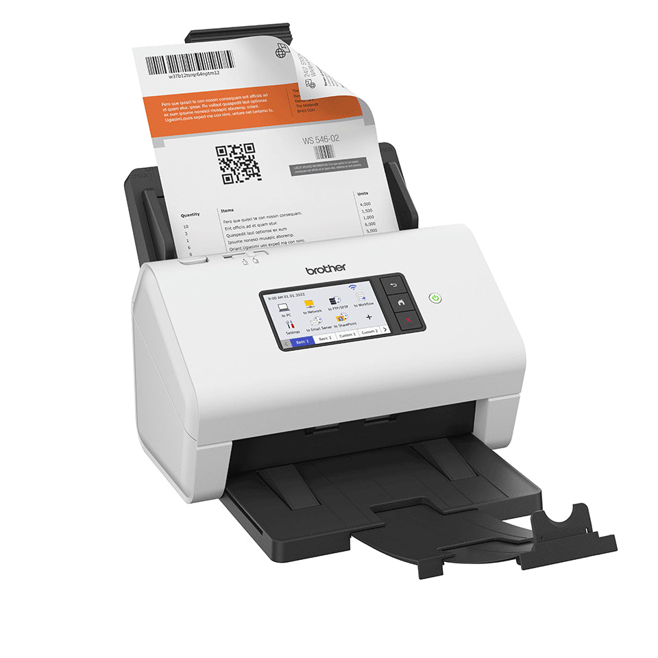 Brother ADS-4900W Chargeur automatique de documents + Scanner a feuille 600 x 600 DPI A4 Noir, Blanc