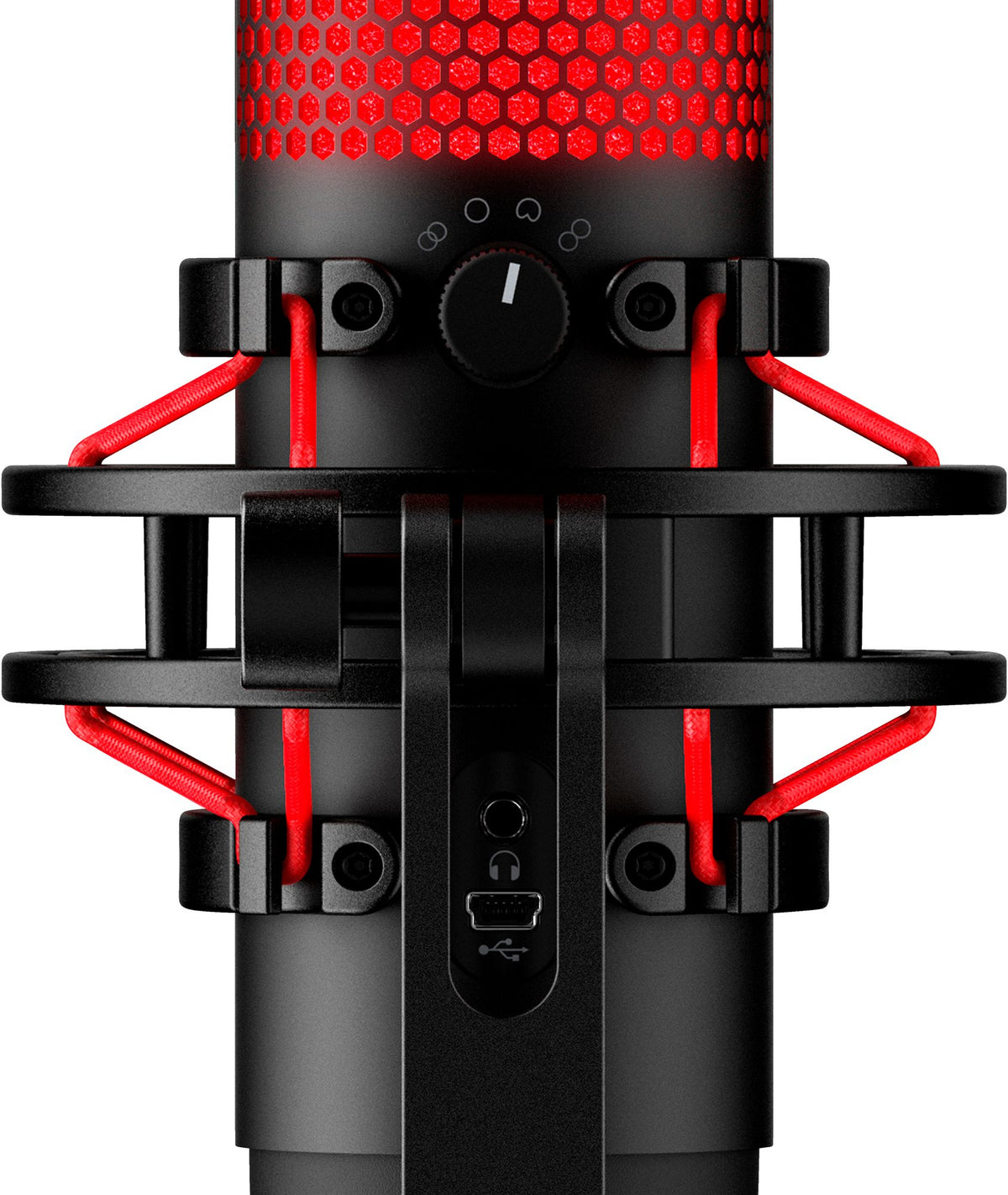 Microphone a condensateur HyperX QuadCast RGB, USB, filtre anti-pop, noir-rouge