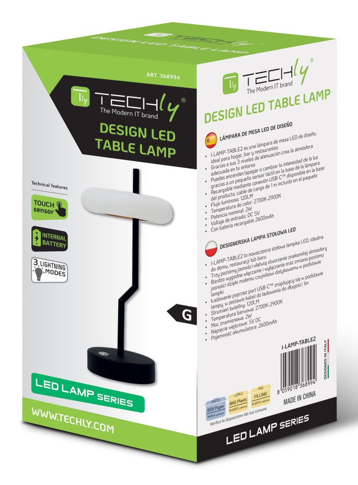 Techly I-LAMP-TABLE2 Lampe de table LED tactile sans fil