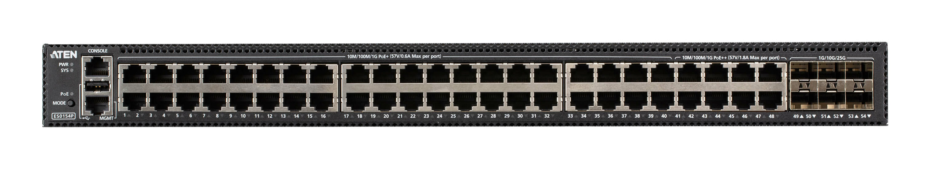 ATEN ES0154P Switch Niv 2+ 48P Gigabit PoE+  & 6 SFP28 25Gbp