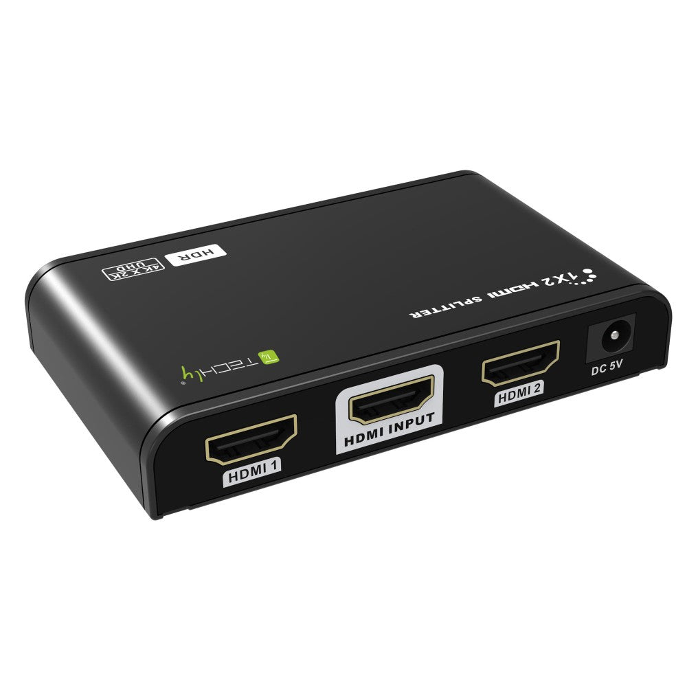 Techly IDATA HDMI2-4K2HDR Répartiteur HDMI 2.0 4K@60Hz 1x2 Actif HDR EDID