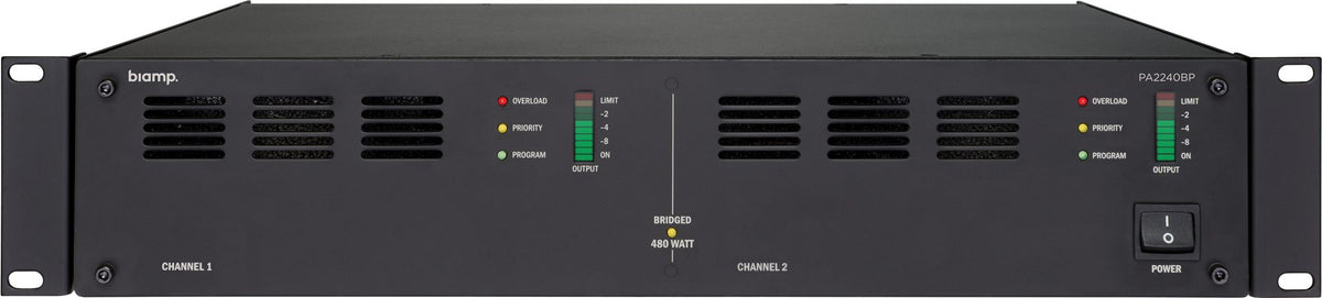 Biamp 2 Channel Bridgeable Constant Voltage Power Amplifier
 (2x 240W/100V)