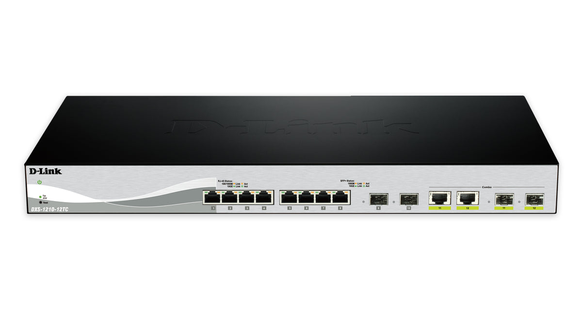 D-LINK Smart+ L2+ 10port 10GbE SFP+ & 2port Multigigabit Copper/SFP+ 100M/1G/2.5G/5G/10G