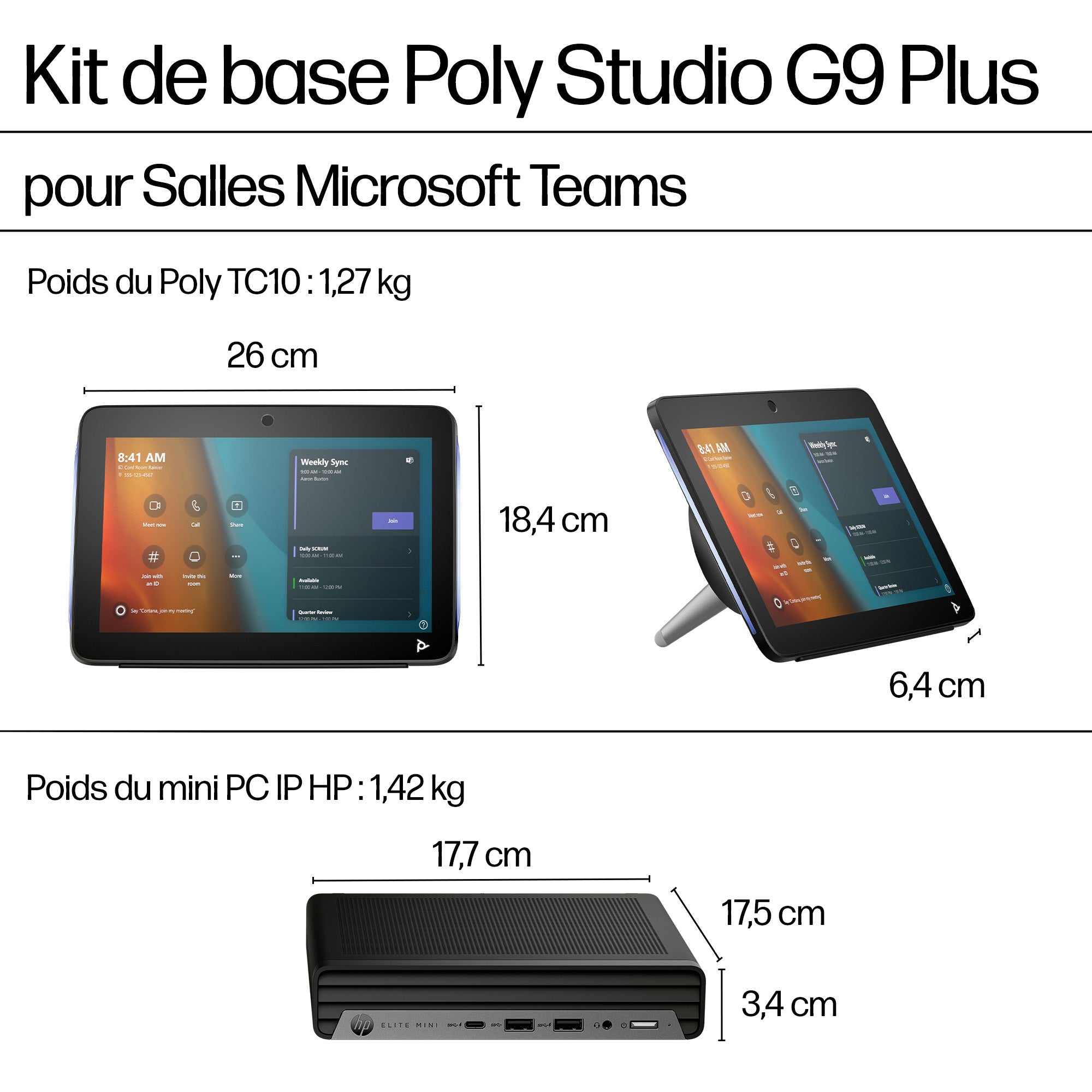 Kit POLY G9 Plus :  HP Mini IP Conference PC pour MTR avec TC10