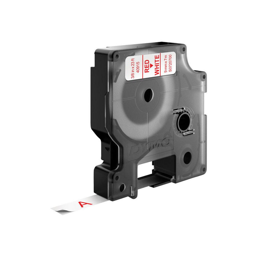 Ruban 9MM rouge sur blanc pour LP150/250-LM350/450/210D/220P