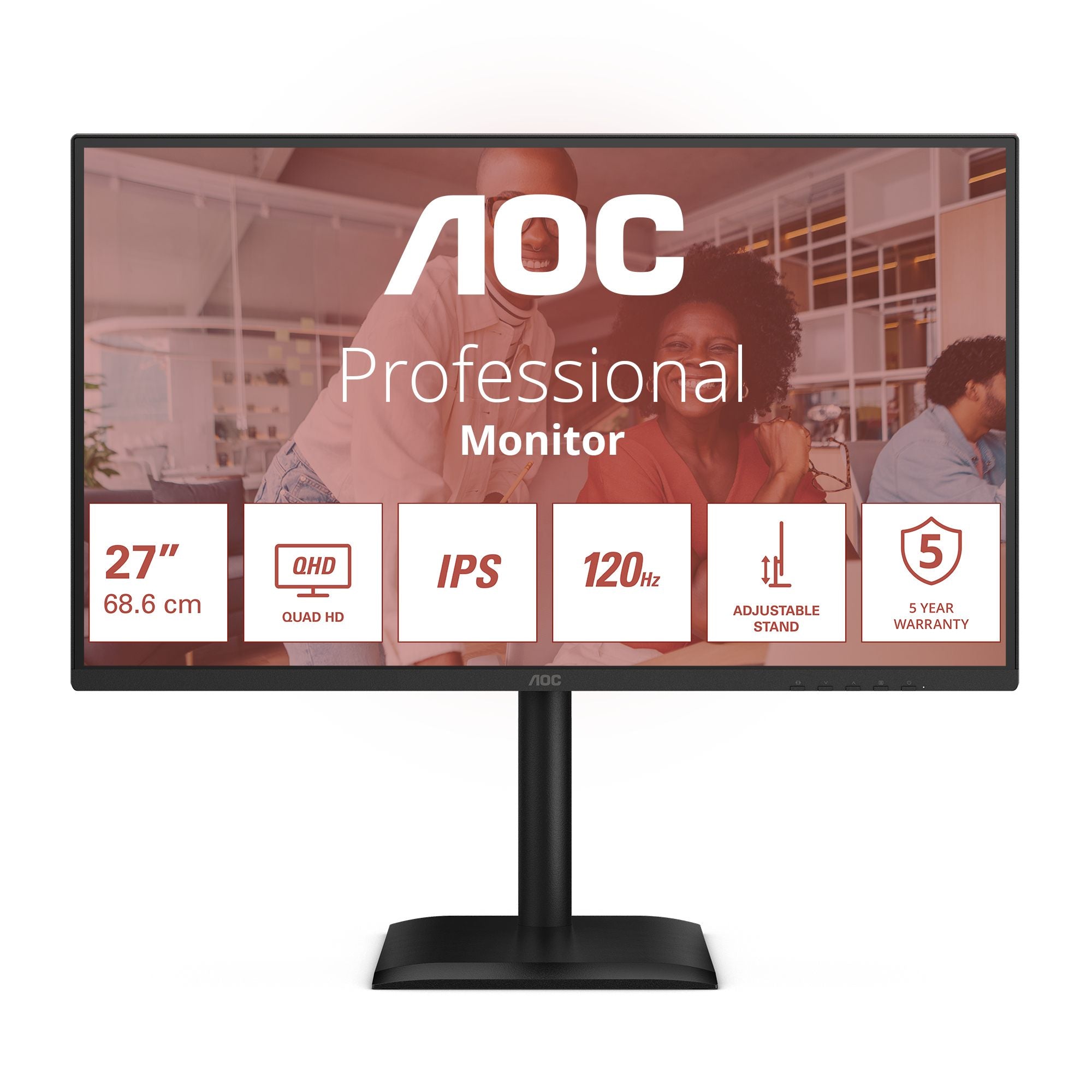 AOC Q27E4U 27p WQHD IPS 120Hz 4ms 350cd/m2 HDMI2.0 DP USB3.2 HUB USB Pivot Speakers
