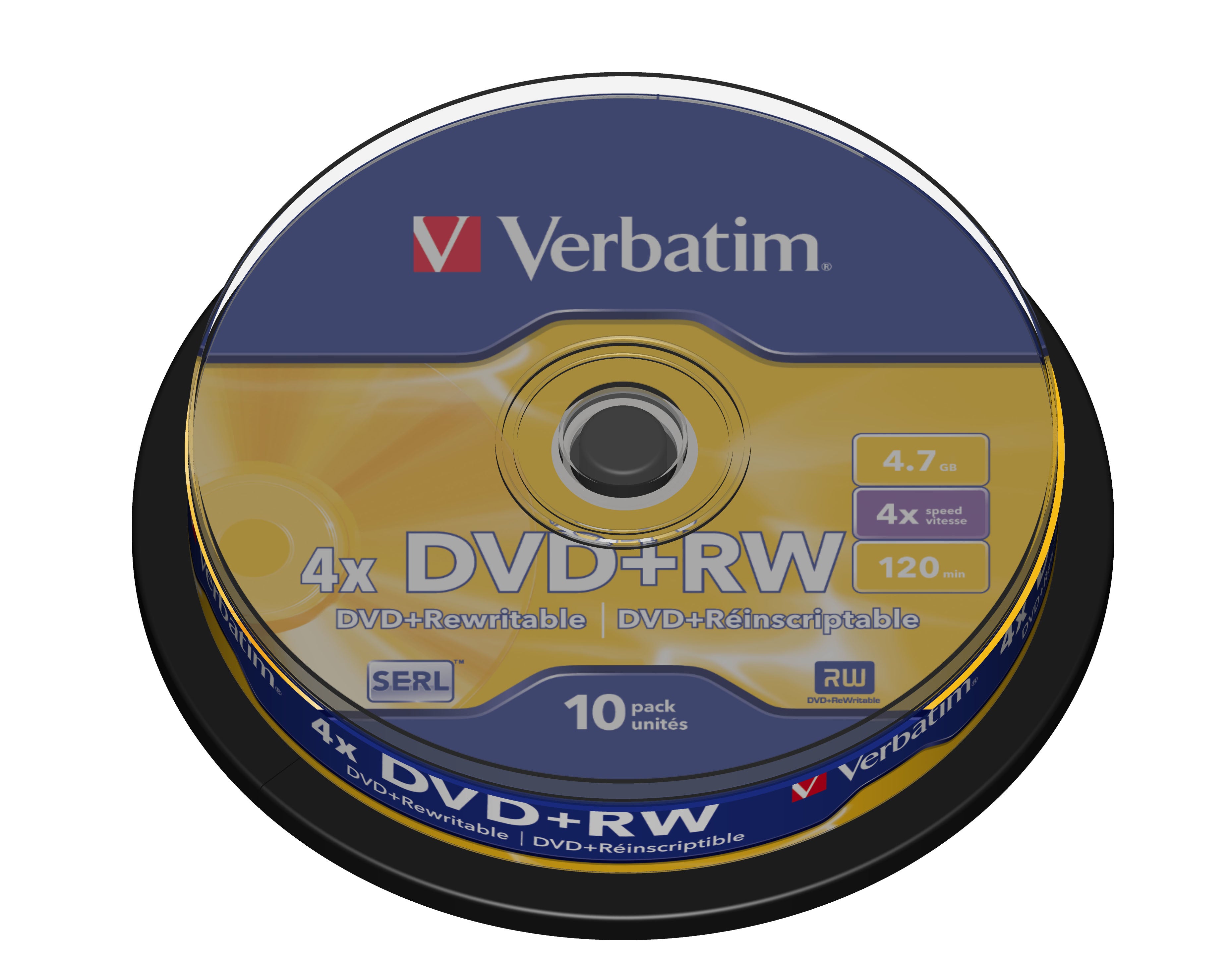 DVD+RW/4.7GB 4xspd Spdl 10pk