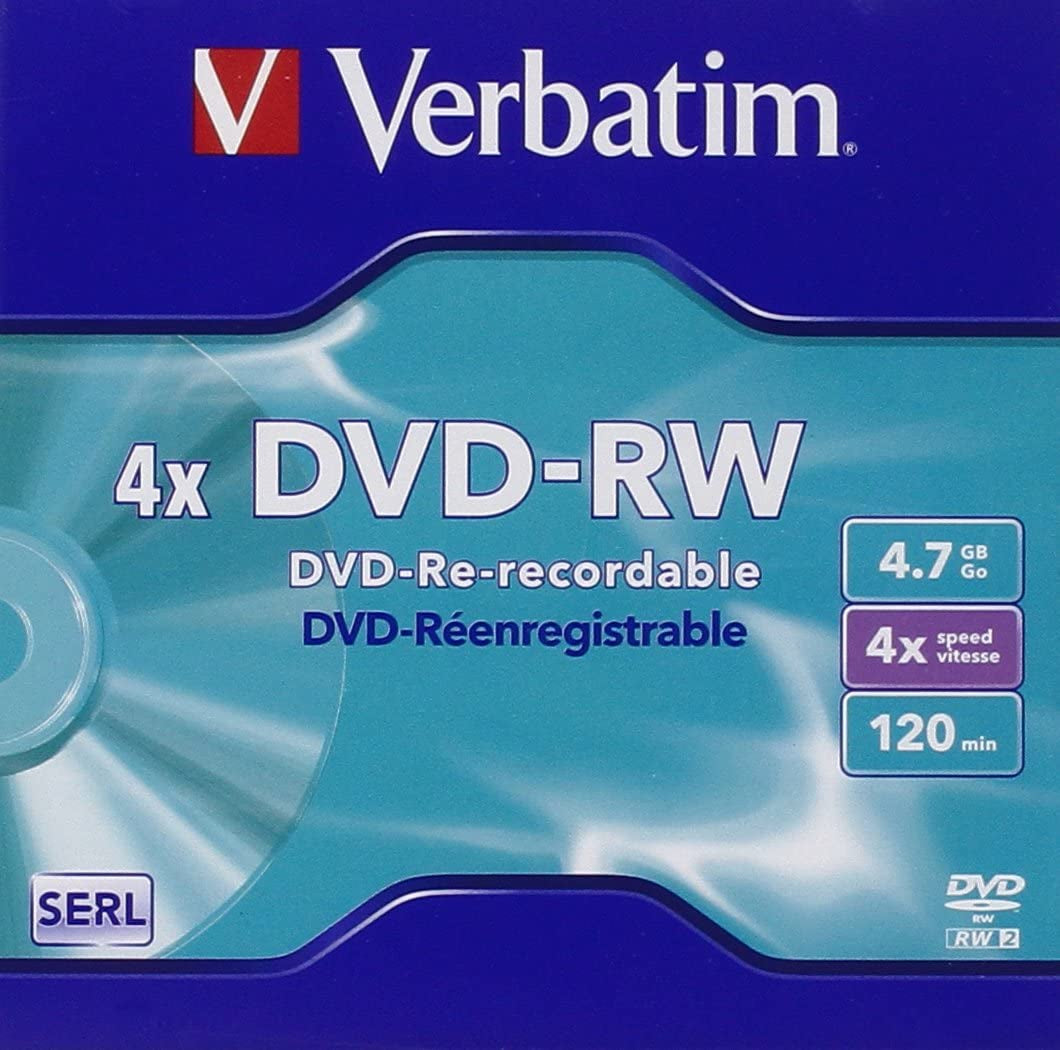 VERBATIM DVD-RW SERL 4.7Go 4X MATT SILVER SURFACE 5 PACK WCF (P)