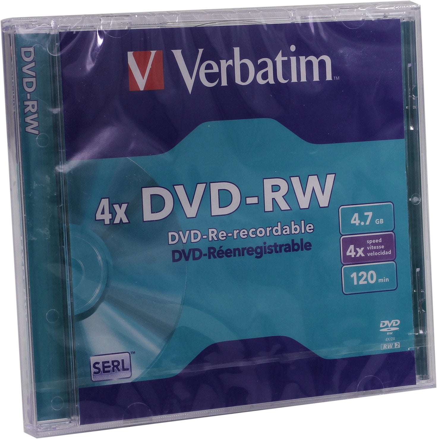 VERBATIM DVD-RW SERL 4.7Go 4X MATT SILVER SURFACE 5 PACK WCF (P)