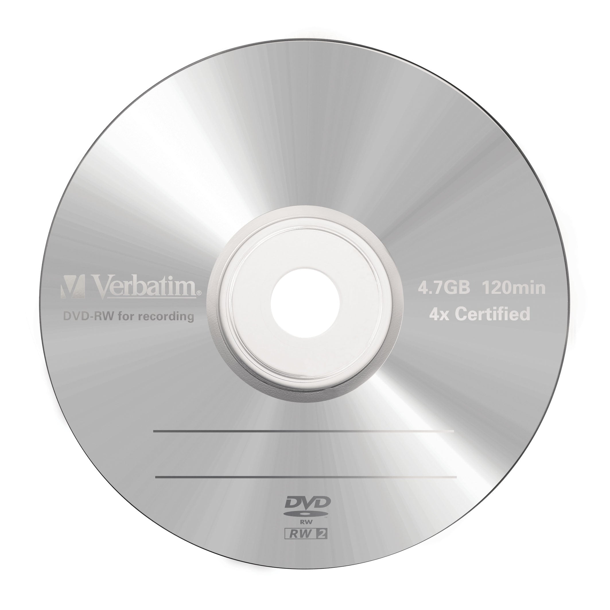 VERBATIM DVD-RW SERL 4.7Go 4X MATT SILVER SURFACE 5 PACK WCF (P)