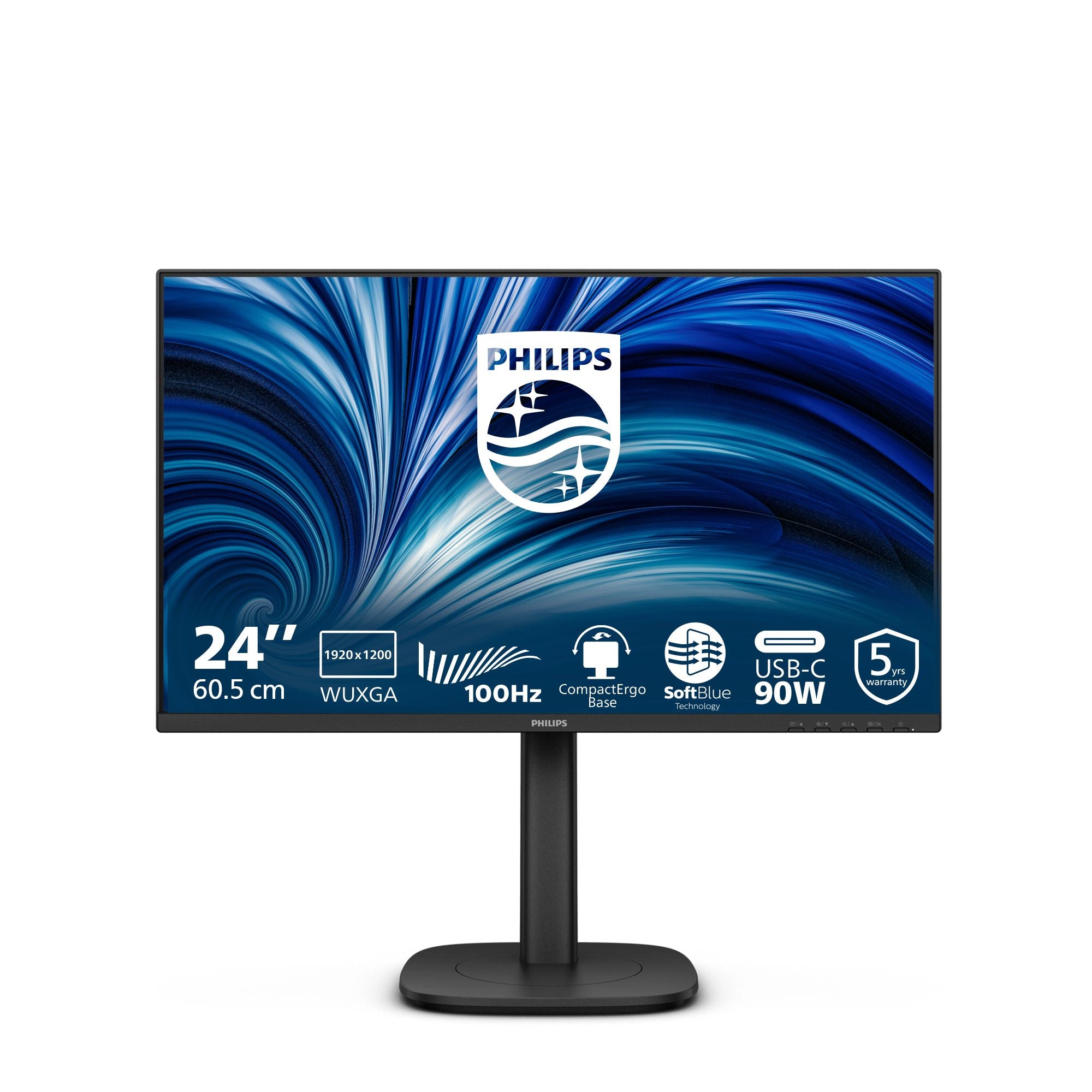 PHILIPS 24p 1920x1200 100Hz IPS Flat H/A 150 MM USB C DOCKING DISPLAY Daisy chain DICOM TUV EyeSafe certified USB HUB SPEAKERS