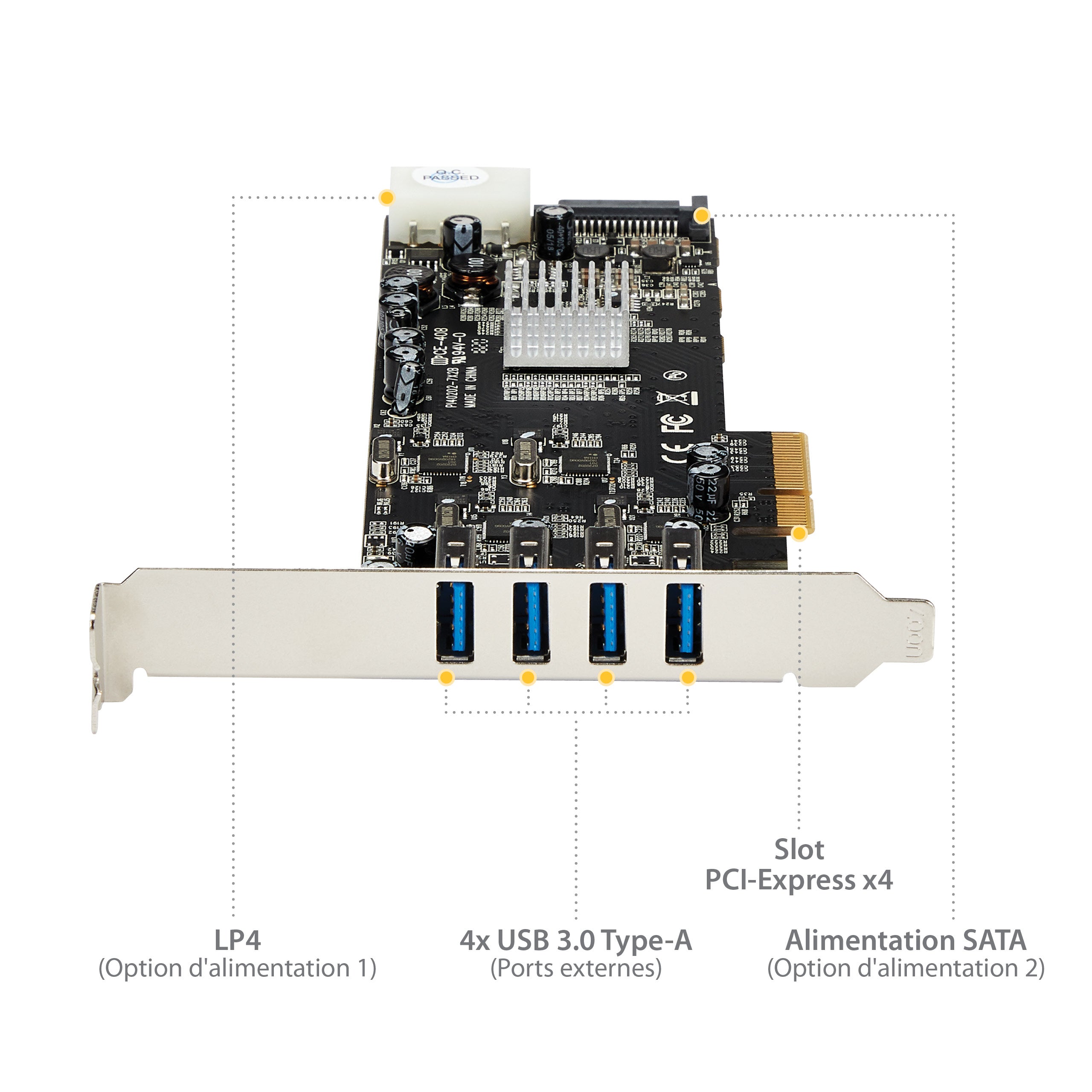 4 Port PCIe USB 3.0 Card w/4 Channels
