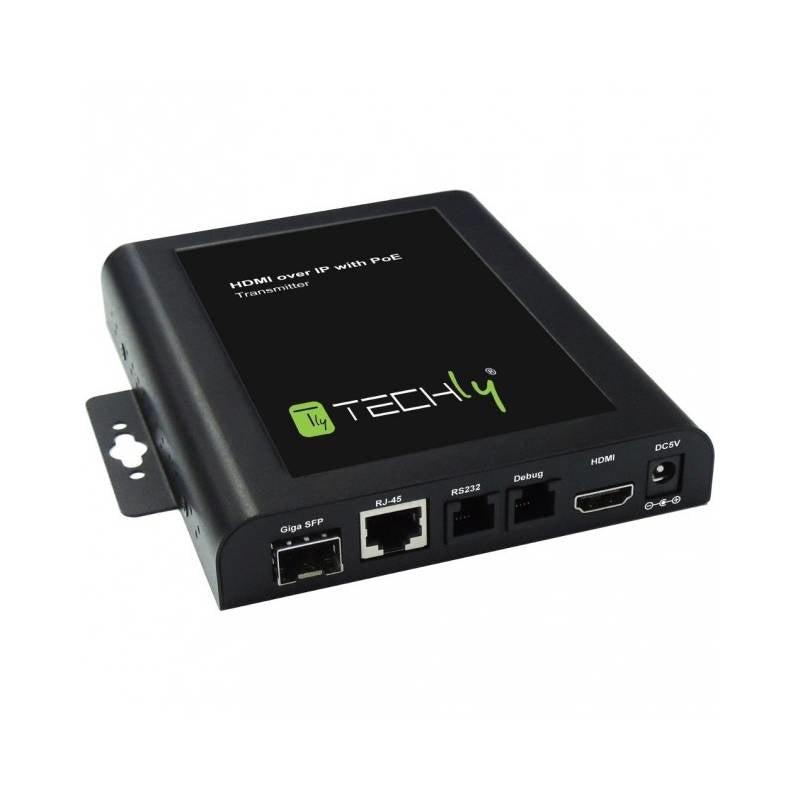 Techly IDATA EXTIP-VW Émetteur d'extension HDMI sur paire torsadée, RJ45 PoE, jusqu'a 100m, Mur TV