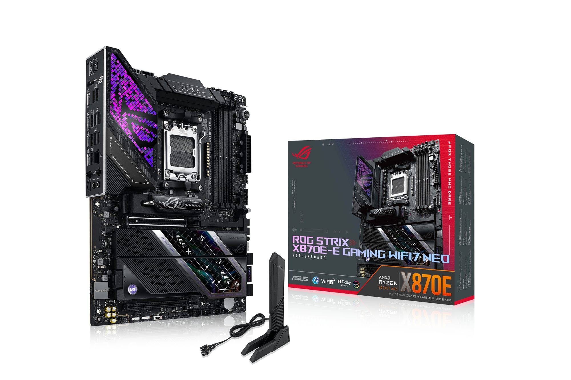 ASUS ROG STRIX X870E-E GAMING WIFI7 NEO AMD ATX motherboard DDR5 1xHDMI 1xPCIe 5.0 5xM.2