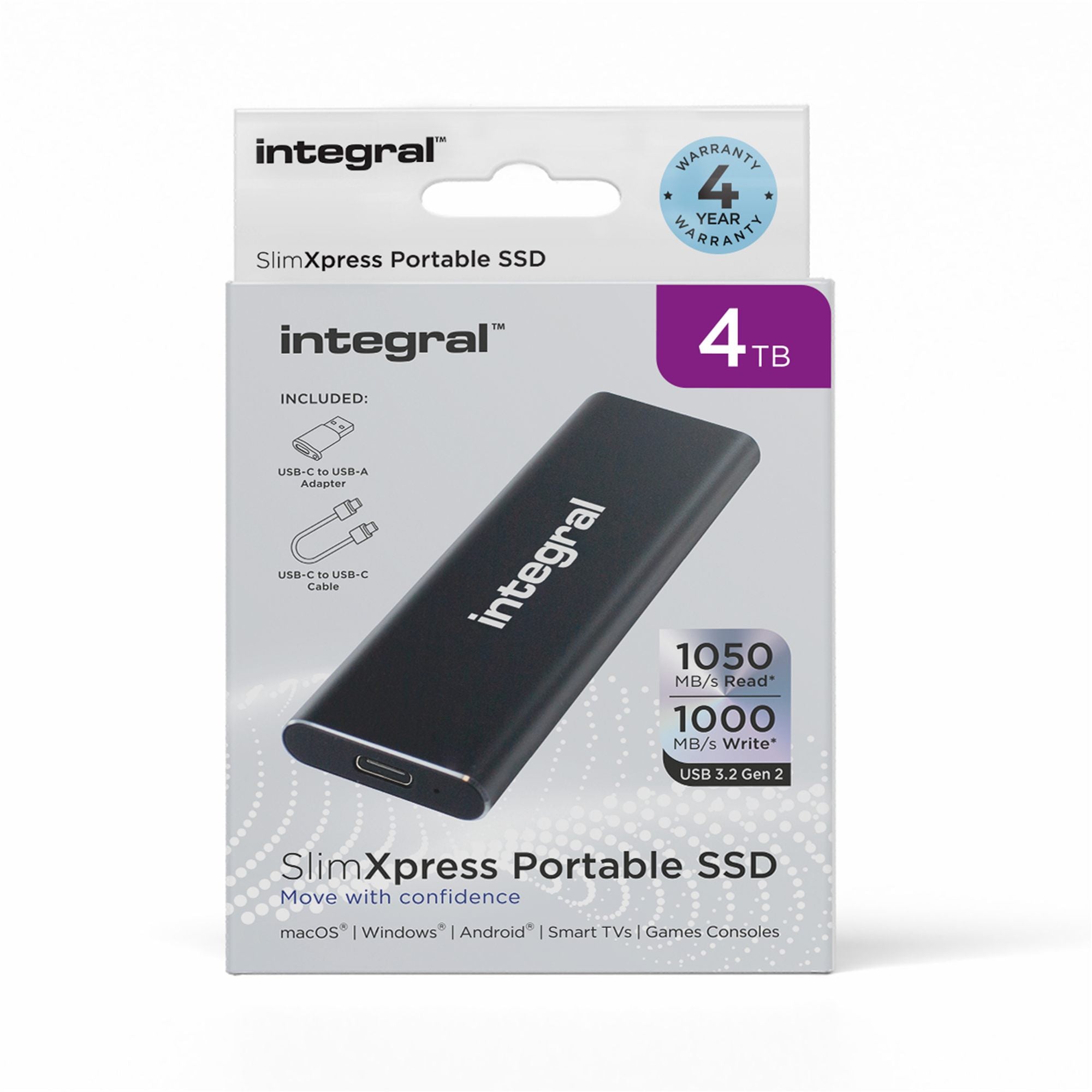 4TB PORTABLE EXTERNAL SSD USB-C 3.2