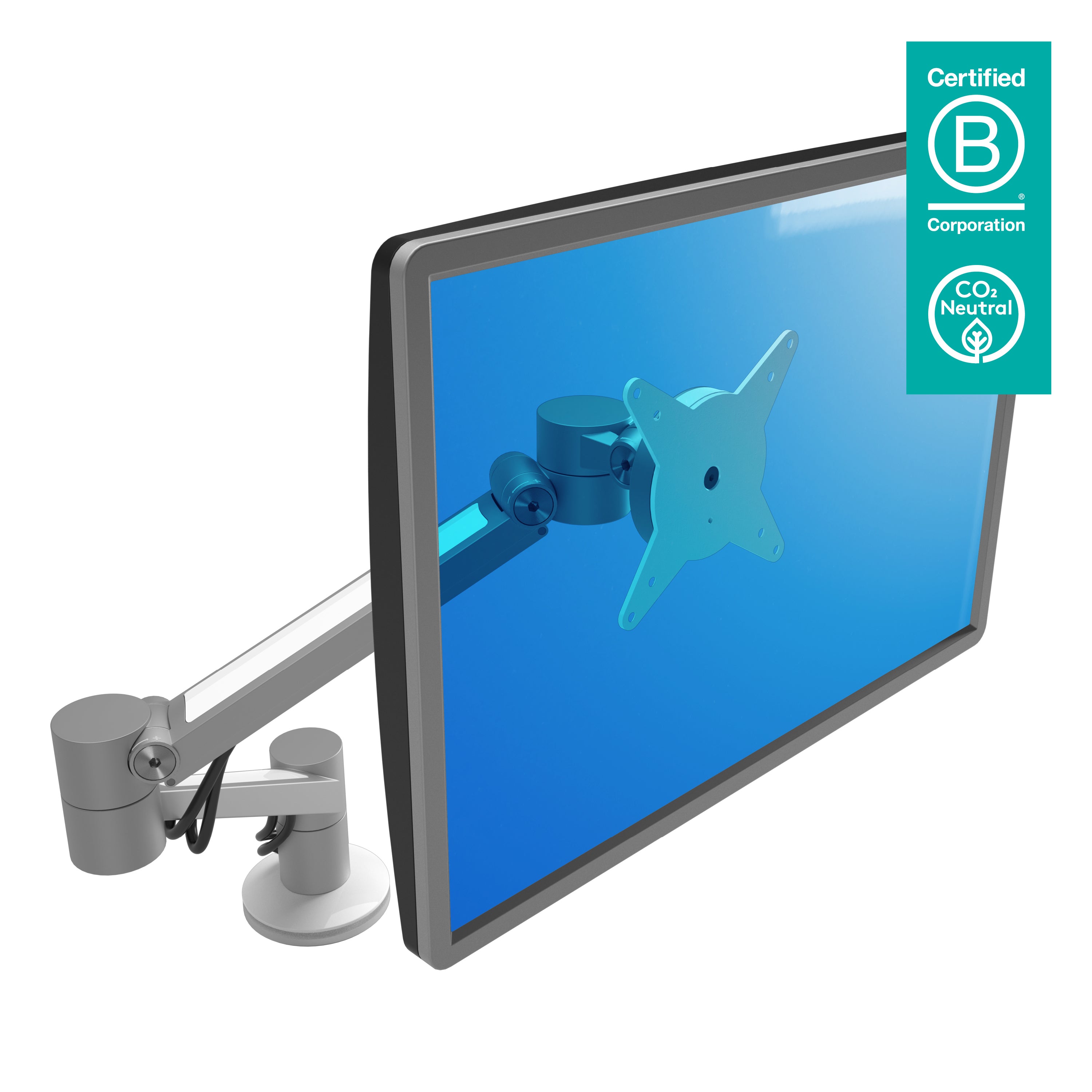 DATAFLEX Support écran de bureau 58.622 argent