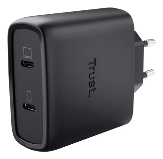 TRUST Alimentation universelle MAXO USB-C 65 watts GAN Apple PC 2 ports + câble - Noire