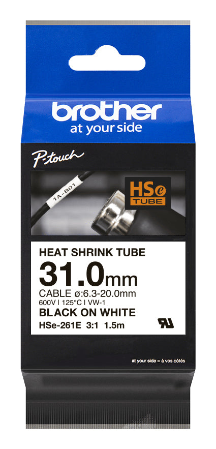 31.0MM BLACK ON WHITE HEAT SHRINK TAPE