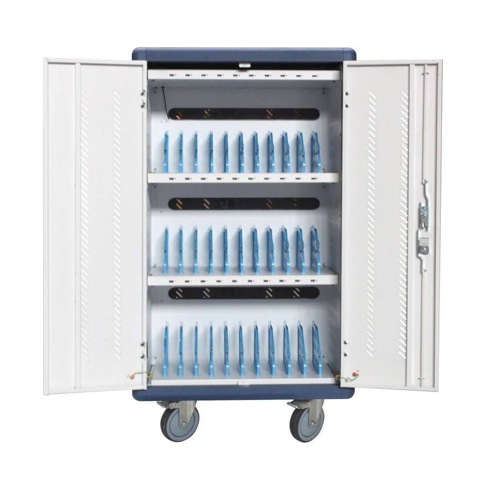 Techly I-CABINET-30DUTY Armoire de chargement pour 30 tablettes 30 ports USB 5V 30 prises AC