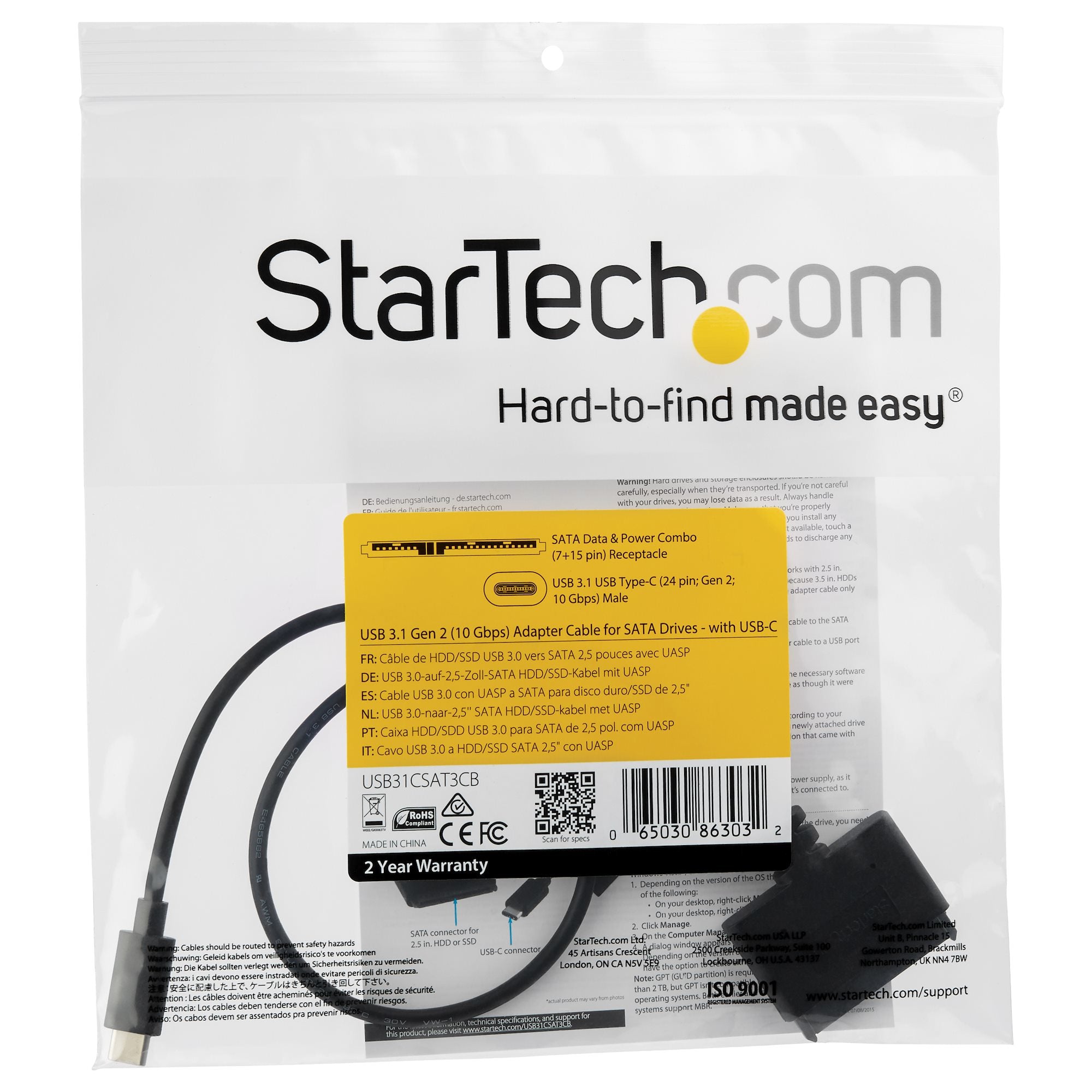USB C to SATA Adapter USB 3.1 -2.5" SATA