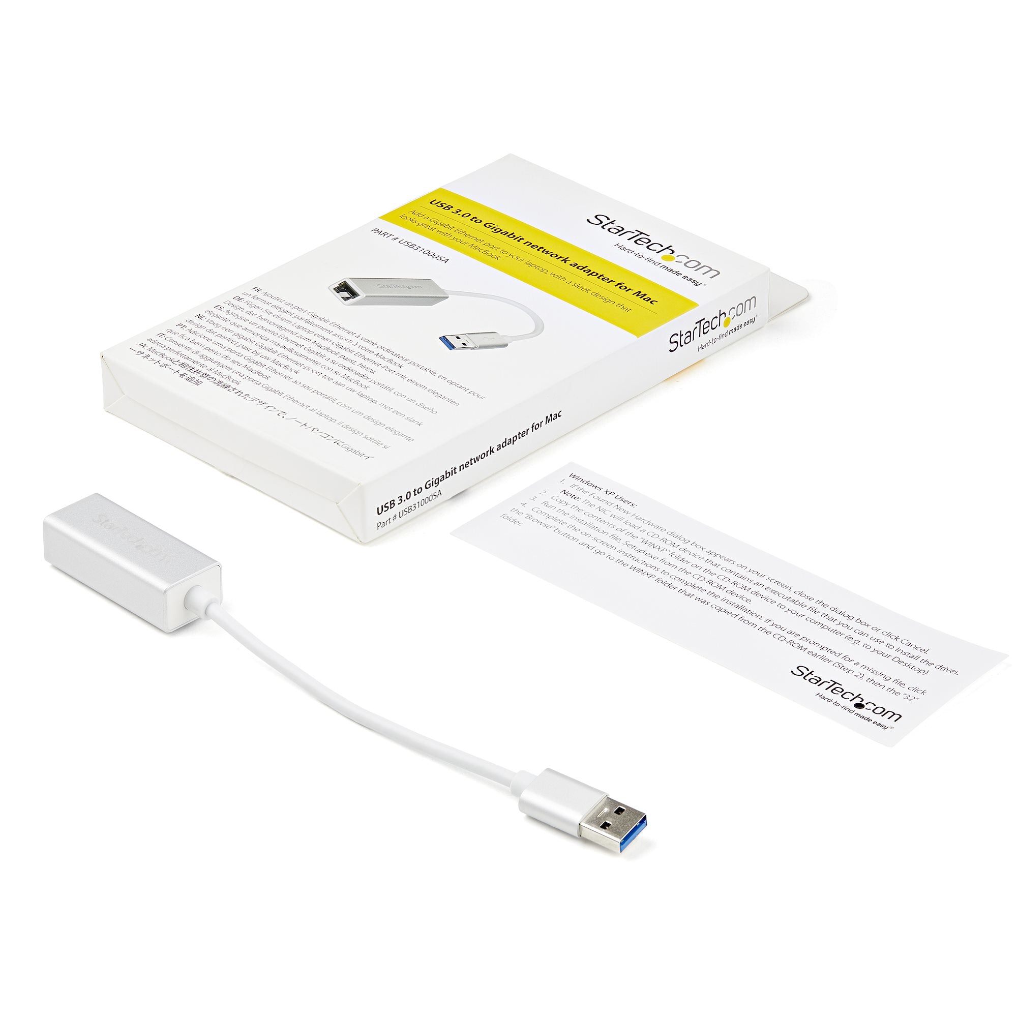 USB 3 to Gigabit Network Adapter -Silver