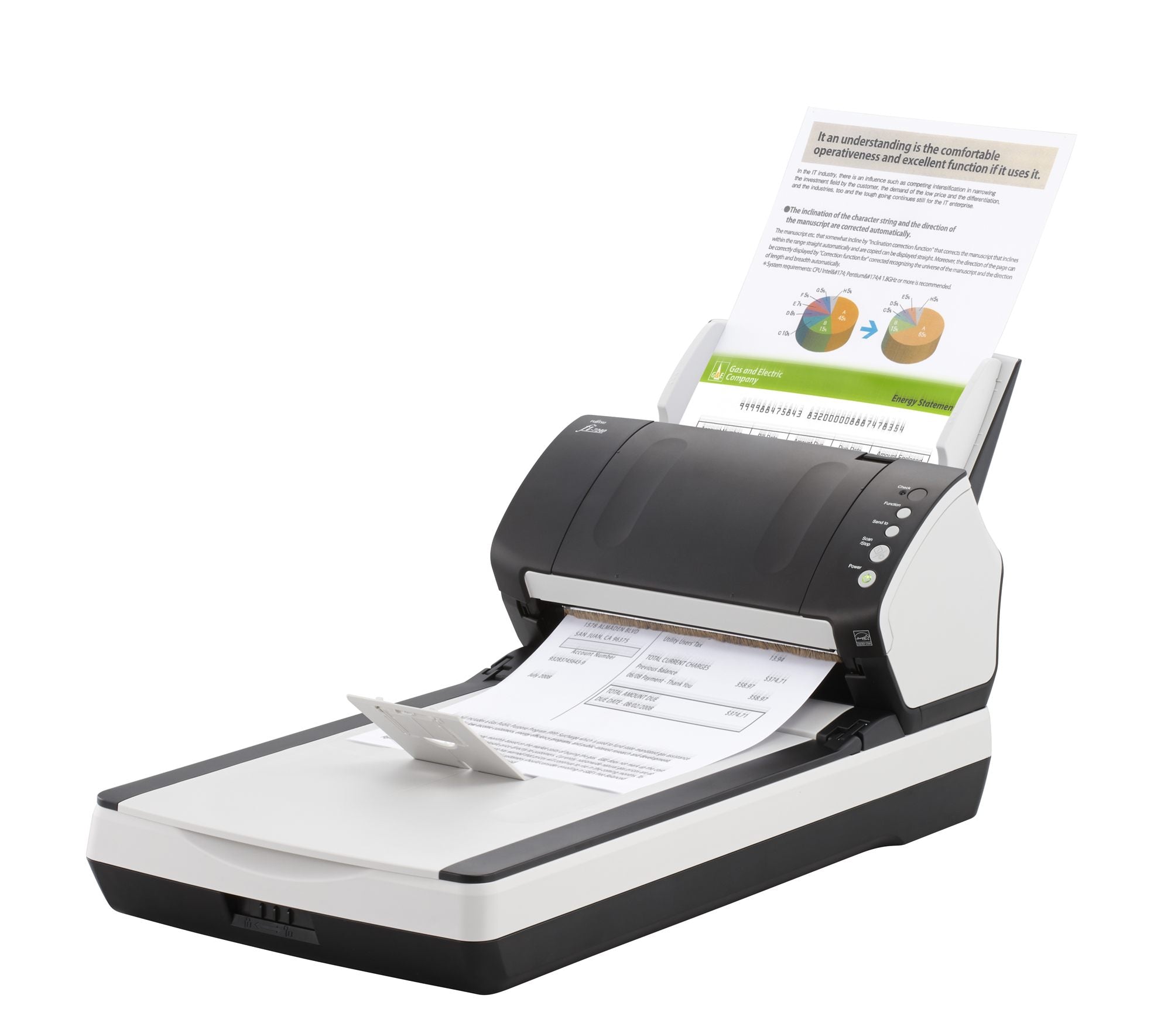 Fujitsu fi-7240 Numériseur a plat et adf 600 x 600 DPI A4 Noir, Blanc