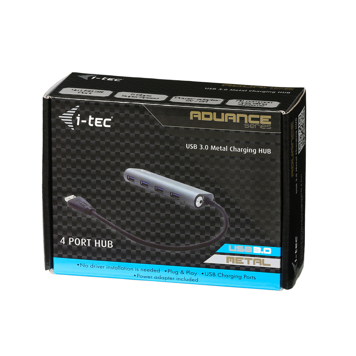 I-TEC USB 3.0 Metal Charging HUB 4 Port with power adaptor 4xUSB charging port. For Tablets Notebooks Ultrabooks PC