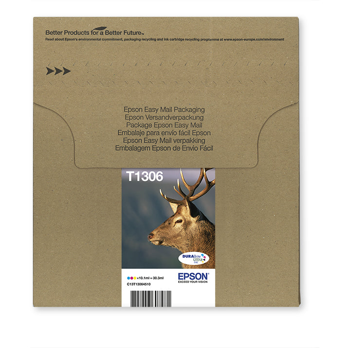 EPSON 1LB Multipack 3-colours T1306 DURABrite Ultra Ink EasyMail