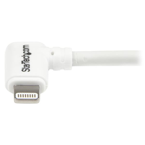 3ft Angled Lightning to USB Cable White