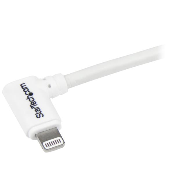 3ft Angled Lightning to USB Cable White