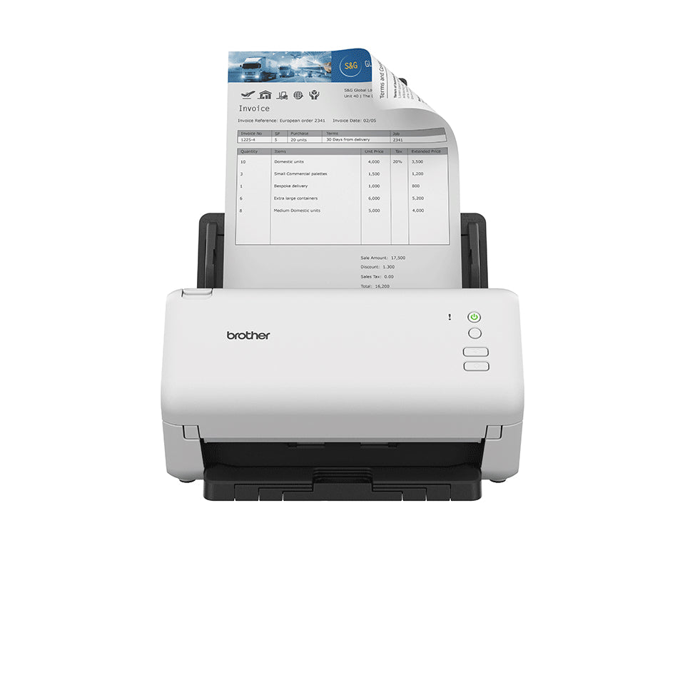 BROTHER ADS-4100 Document scanner Dual CIS Duplex A4 600dpix600dpi 35ppm mono 35ppm colour ADF 60sheets 5250scans USB