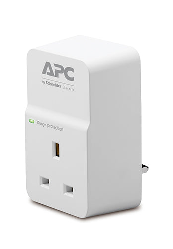 APC SurgeArrest Essential Surge protector AC 230V output connectors 1 United Kingdom white