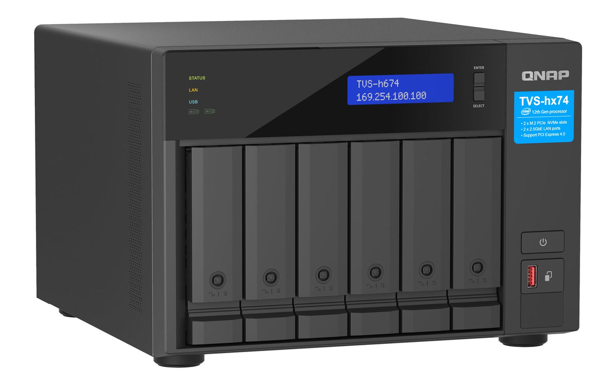 6-bay QuTS hero NAS i512400 6c/12-thread