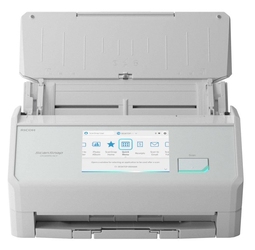 RICOH ScanSnap iX2500 45ppm/90ipm A4 Duplex ADF Touchscreen Wi-Fi 6 Bluetooth 5.2 USB 3.2