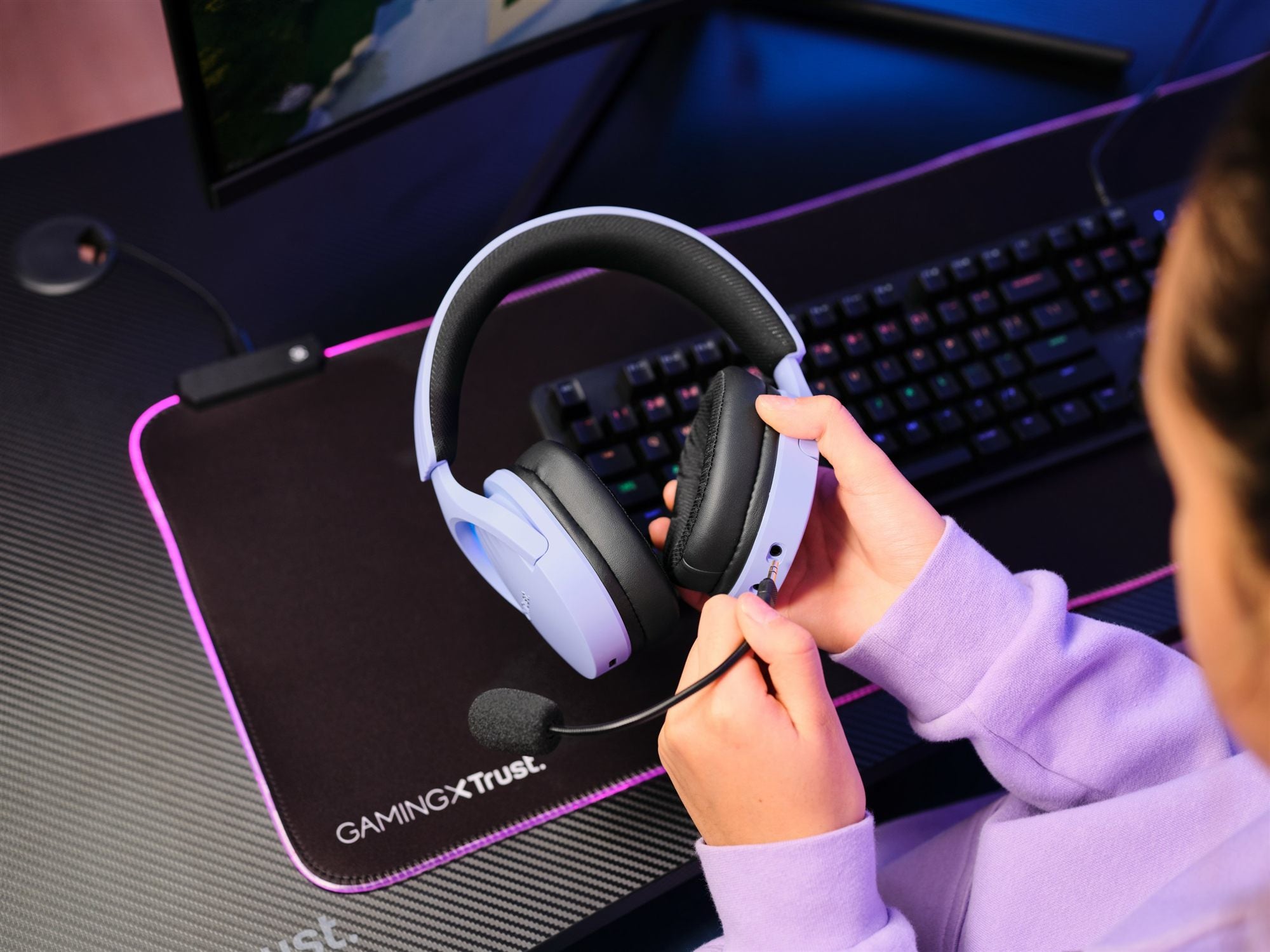TRUST Casque gaming sans fil FAYZO DUAL Wireless - Purple