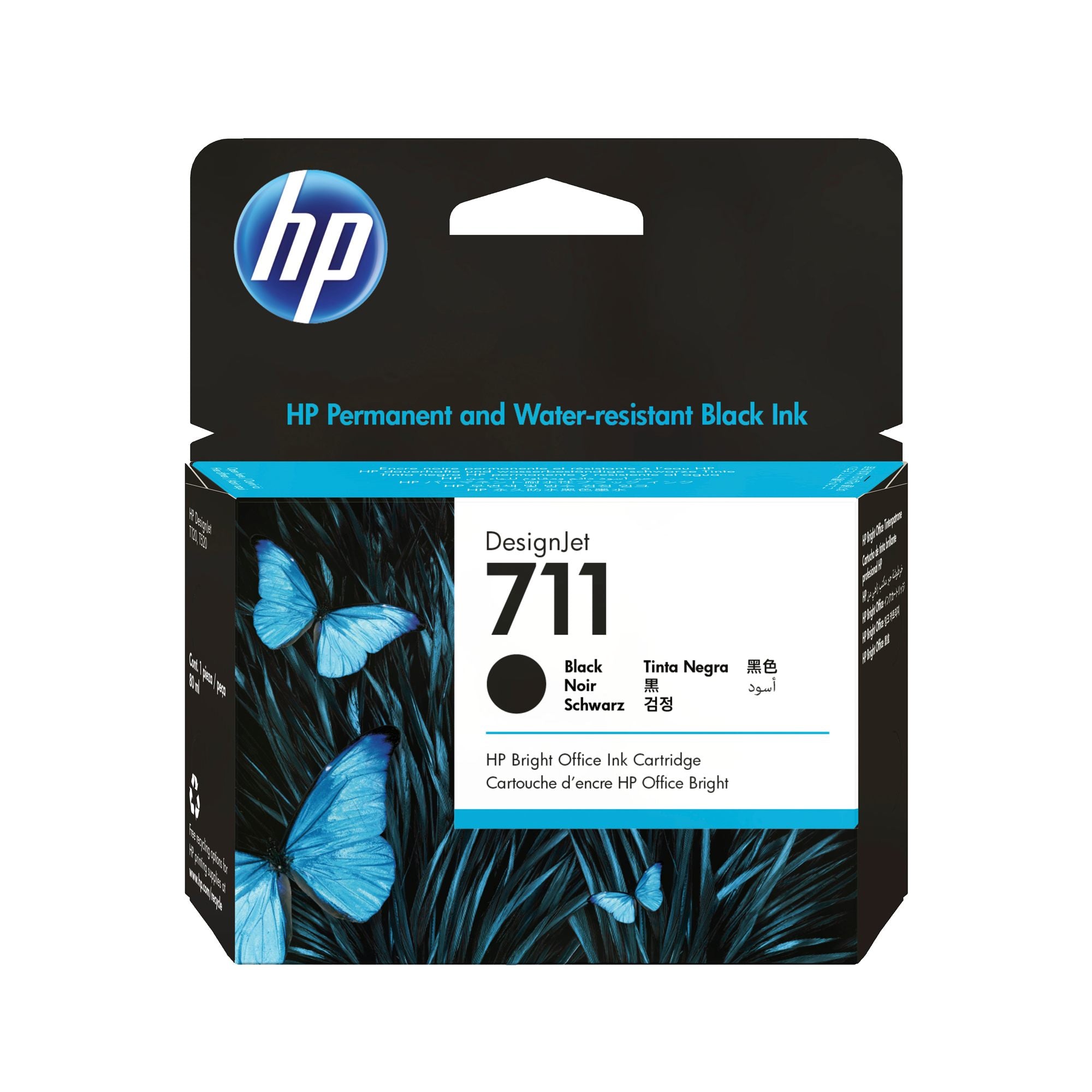 HP 711 original Ink cartridge CZ133A black high capacity 80ml 1-pack