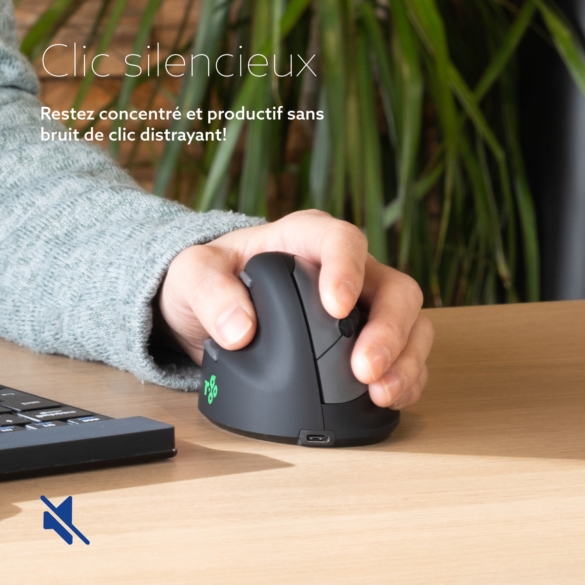 R-GO TOOLS Souris HE Break, gaucher, Bluetooth, M noire